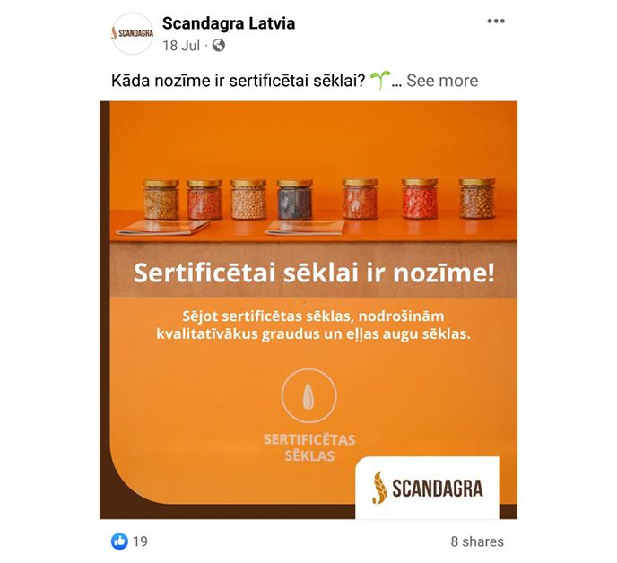 Scandagra sociālo tīklu posts